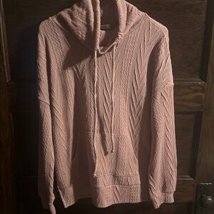 New,Cherish Blush Cable Knit Cowl Neck Sweater,Size Small